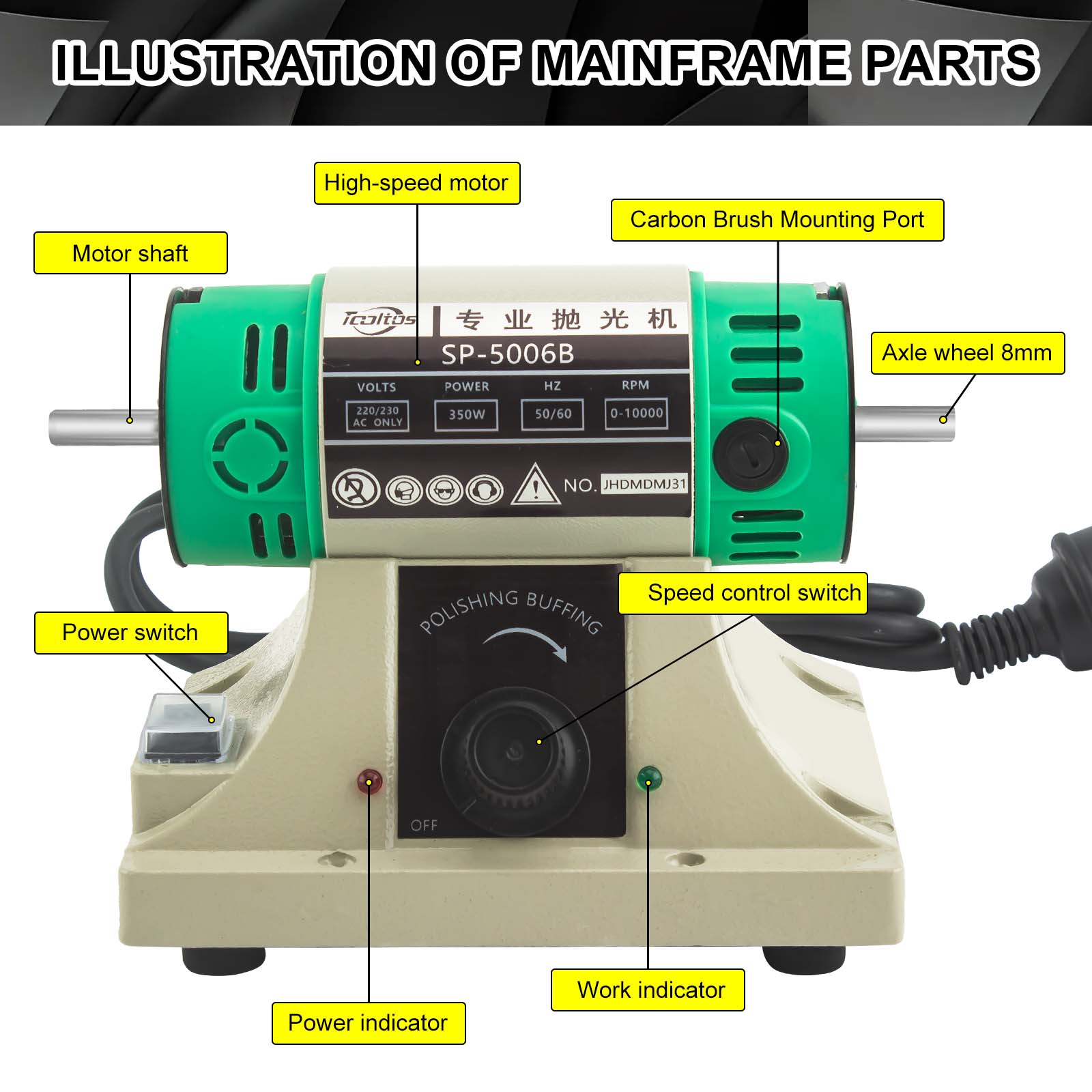 Jewelry Polisher Buffer Machine - Jewelry Polishing Machine Bench Grinder Buffer