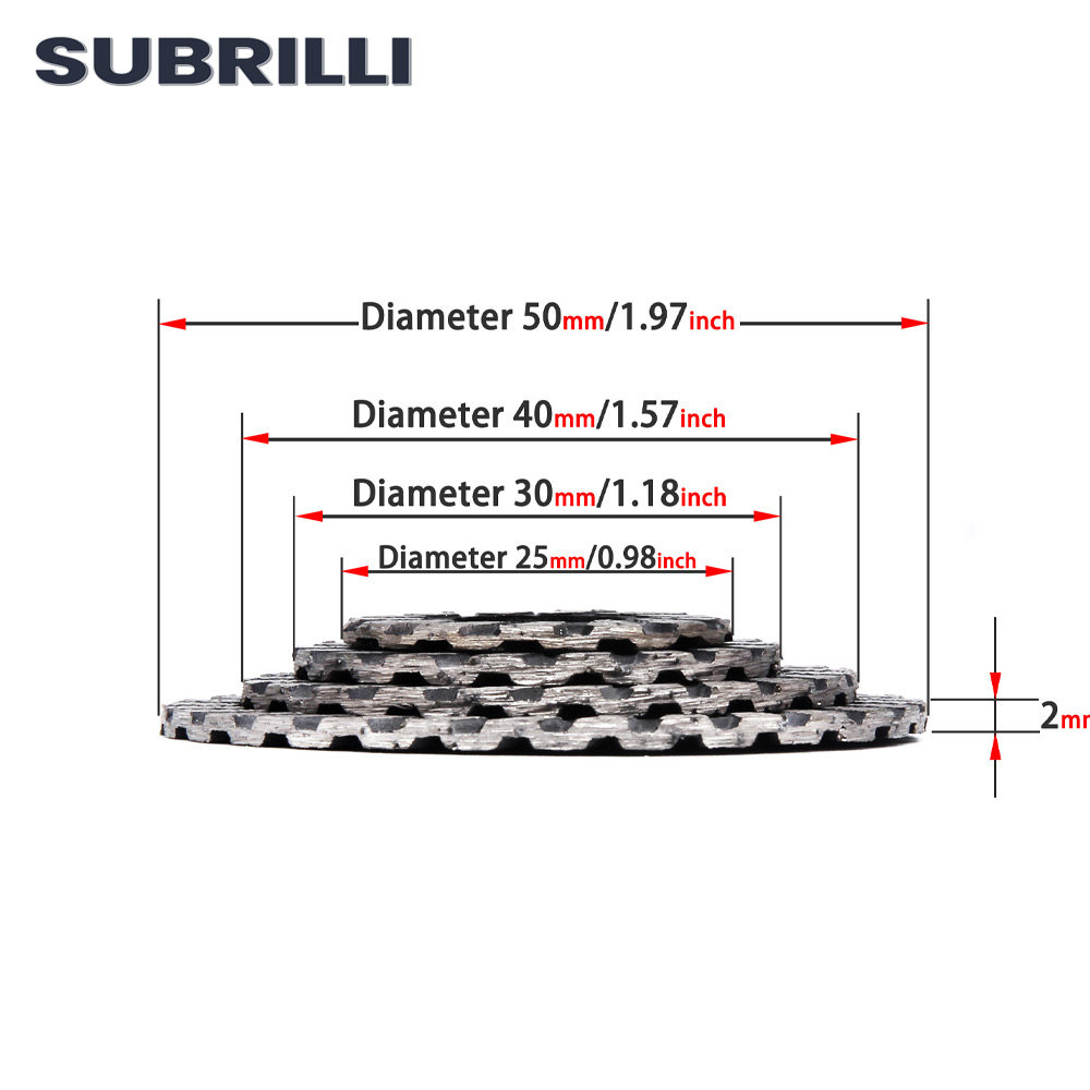 SUBRILLI 25/30/40/50mm Diamond - огляд і ціна Diamond Grinding Wheel Lapidary
